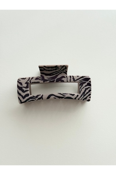 shop Zebra Patterned Latch Buckle Gray 10 cm