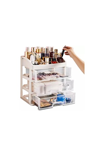 Soulima Organizator Sertare Transparente 3 Sertare 6 Compartimente Plastic PP...