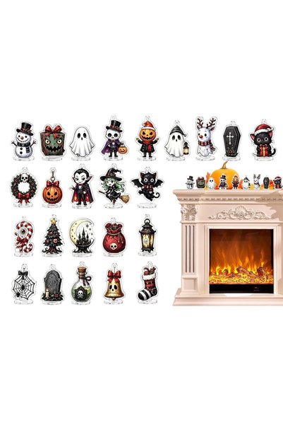 Generic Brand Calendar de Advent de Halloween 2026 - 24 Figurine acrilice de ...