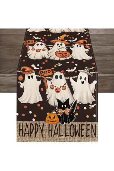 Generic Brand Traversă de masă de Halloween cu dovleci fantomă, decorațiune d...