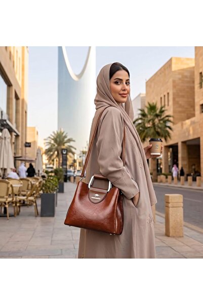 GENERAL حقيبة يد نسائية فاخرة من الجلد وحقيبة كتف - حقيبة بتصميم عصري مع مقبض...