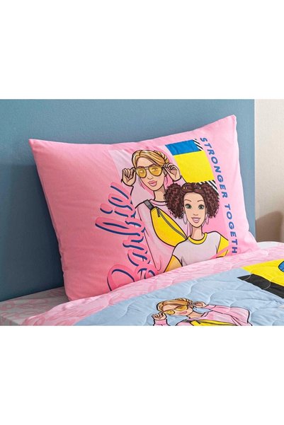 Zorluteks Out Barbie Patterned 100% Cotton Fabric 1 Piece Pillowcase 50X70 cm Double Sided Printing