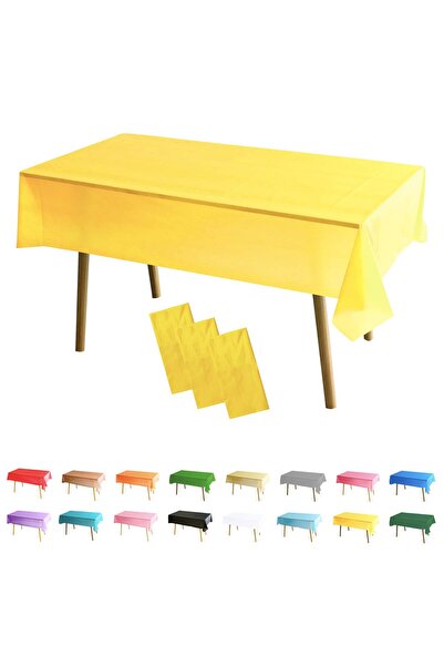 Generic Brand Set de 3 fețe de masă dreptunghiulare (137 x 274 cm) galbene, d...