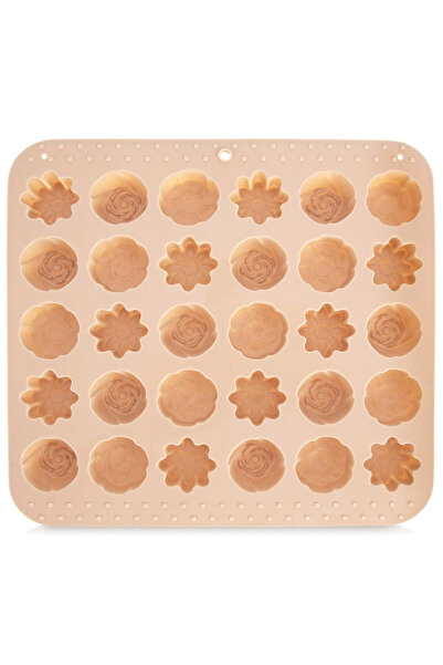 Orion Formă de silicon pentru prăjituri și praline, flori bej, 21.5x20x2 cm