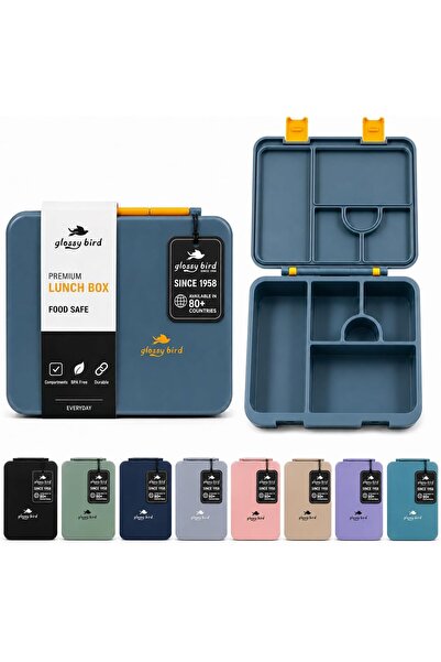Glossy Bird Kids Bento Lunch box, 5 Compartments Leak-Proof Food Organizer fo...