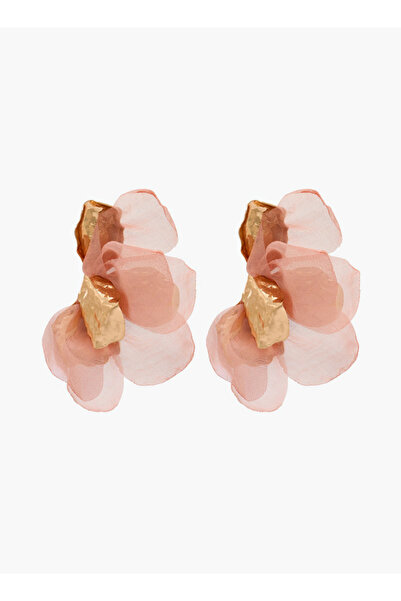FAV Metal Fabric Drop Earrings with Pushback Closure