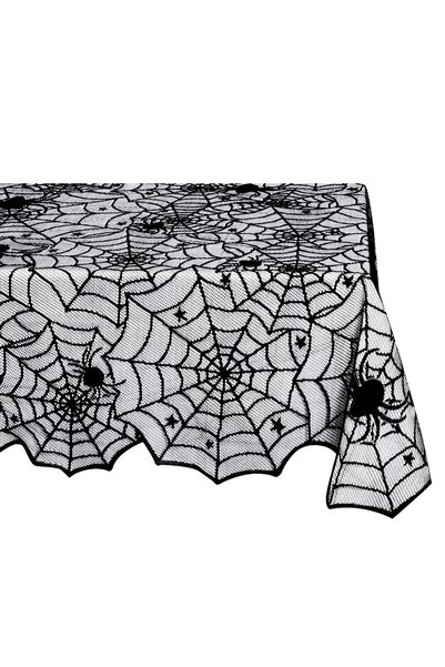 Generic Brand Spider Web Tablecloth, Halloween Party Decoration, Black 135x18...