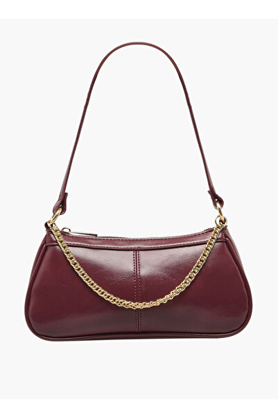 FAV Chain Detail Shoulder Bag with Zip Closure