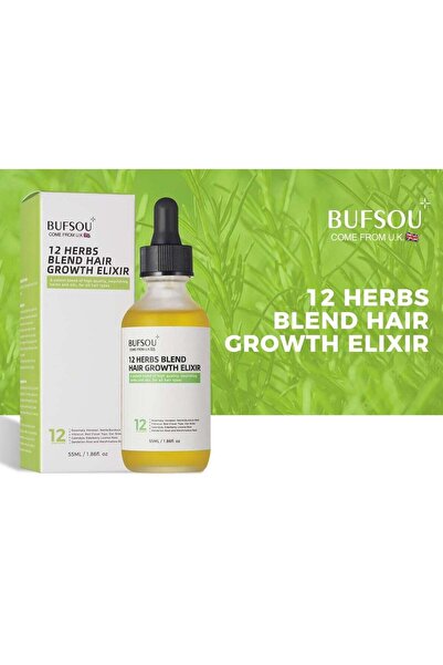 BUFSOU 12 Herbs Hair Oil 55ml – With Rosemary, Amla & Castor Oil – Strengthens Roots, Boosts Hair Growth, Reduces Hair Loss – Herbal Elixir for Men & Women