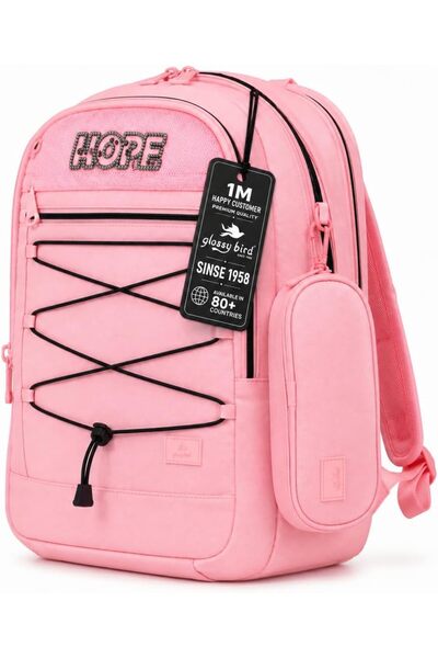 Glossy Bird School Backpack Set for Boys & Girls, 2 Piece Multi Pocket Backpa...