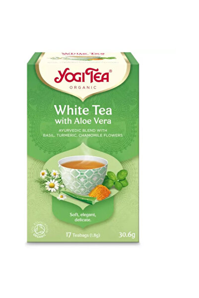 Yogi Tea Ceai bio Alb cu Aloe Vera, 17 pliculete a 30.6gr