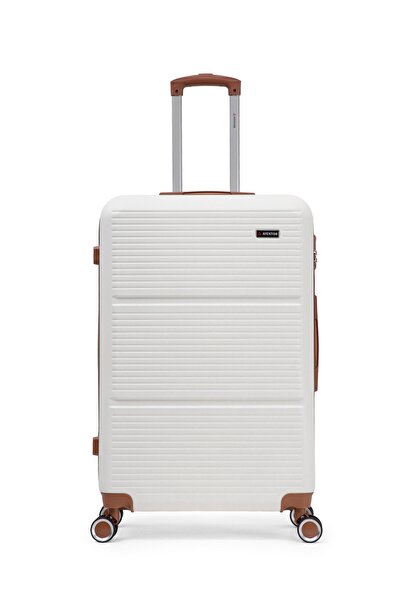 aventor Troler mare Aventor, 77x47x28 cm, ABS, Lacăt cu combinație, 4 roți duble 360 ° , 91 L, AV107, Alb