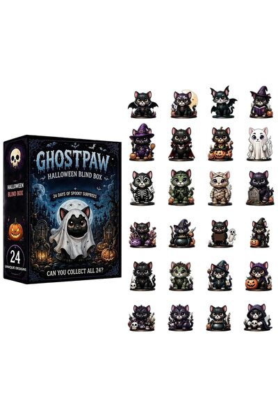 Generic Brand Calendar de Advent de Halloween cu pisică drăguță, 2D, din acri...