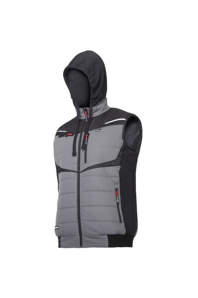 Lahti Pro Hooded padded vest / black-gray - 3xl