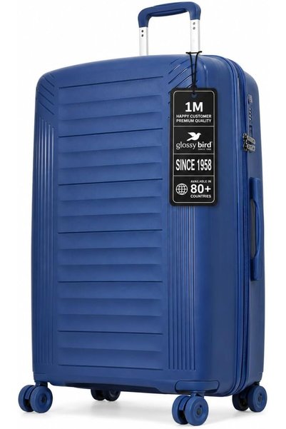 Glossy Bird Large Hard Shell Suitcase, Expandable Polypropylene PP Luggage wi...