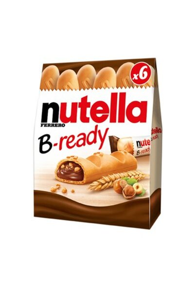 Nutella Batoane cu crema de ciocolata si alune B-Ready, 6 bucati, 132g