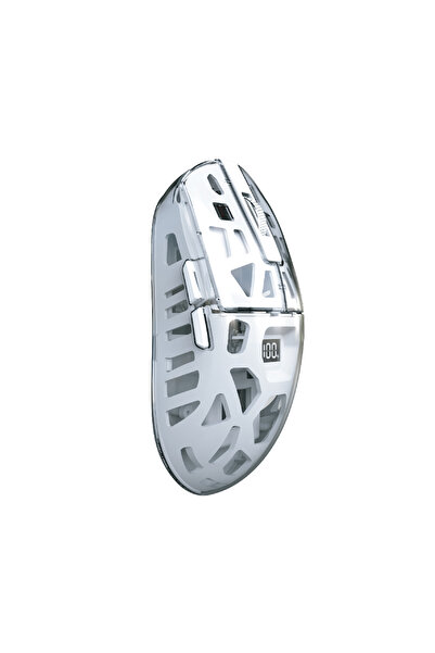 DarkRage Ultra Hafif Saydam Özel Tasarım Kablosuz Oyuncu Mouse – LCD Ekran, 2.4Ghz+BT5.0+Kablo Triple Mode 1600 DPI, 300mAh