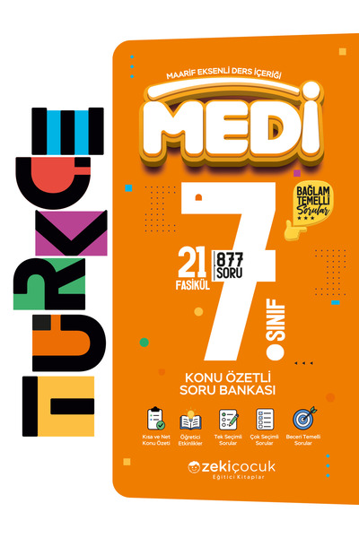 Zeki Çocuk Yayınları 7. Sınıf Medi Türkçe Konu Özetli Soru Bankası Maarif Mod...
