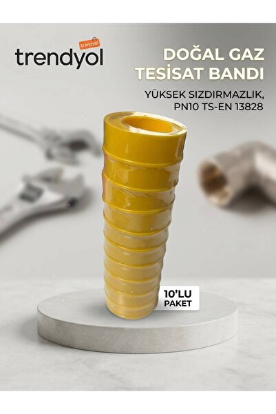 Doğal Gaz Sızdırmazlık Teflon Bandı 10'lu paket / 12mm x 0.076mm x 10mt