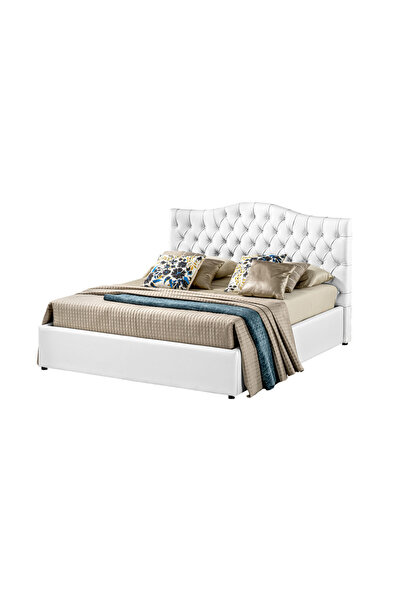 Timflex Pat cu Somiera Vivian PAL 100x190 cm Piele ecologica Alb