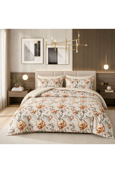 Pucioasa Lenjerie de pat dublu cu elastic Golden Dunes, bumbac ranforce premi...
