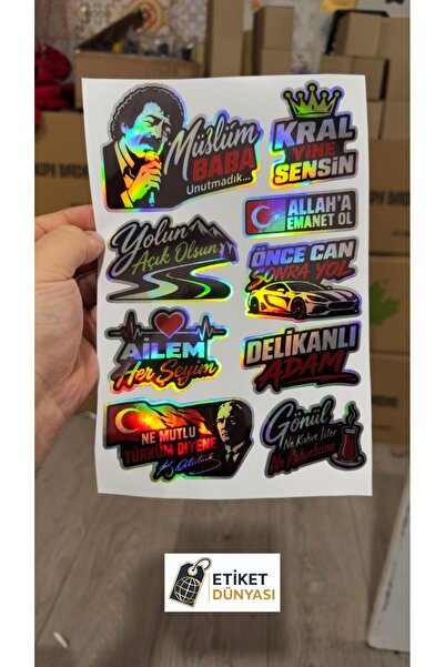 Etiket Dünyası Araç Motorsiklet Hologram Etiketleri 4 Lü Set