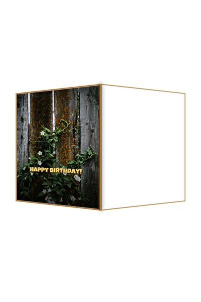 OEM Felicitare Aniversare Gard de Lemn Vechit, Design Rustic, 13.3x19.4 cm