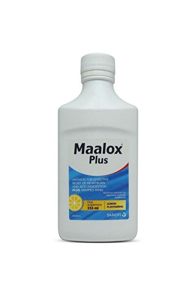 maalox plus Lemon Flavor Oral Suspension 355ml (Convenient & Fast-Acting Relief)