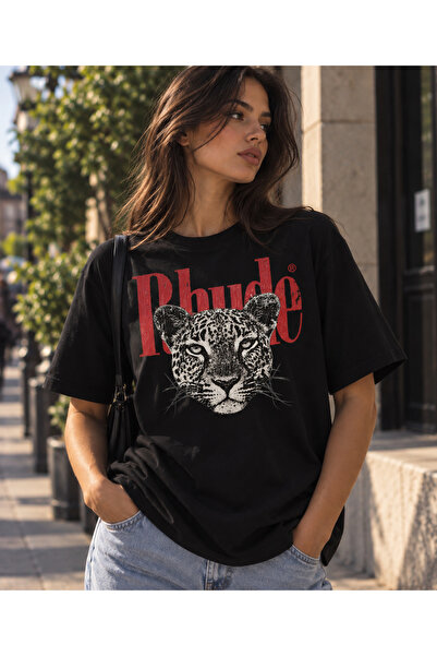 Guato Crna majica sa leopard logotipom