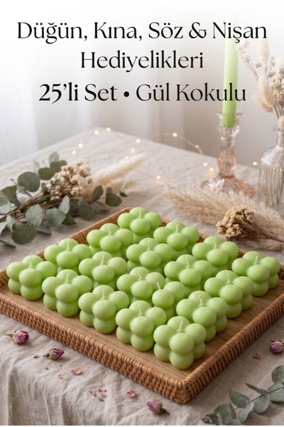 MUBA KIDS 25 Adet Mini Bubble 3,5x3,5cm. Nişan, Düğün, Söz, Kına, Sünnet, Kız...
