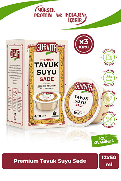 Gurvita Tavuk Suyu Sade 50 Ml 12 Adet