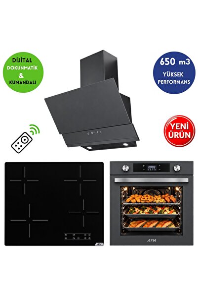 Alveus AFM Serisi VG-2 Dijital Elektr. Vitroseramik Antrasit-Gri Ankastre Set...