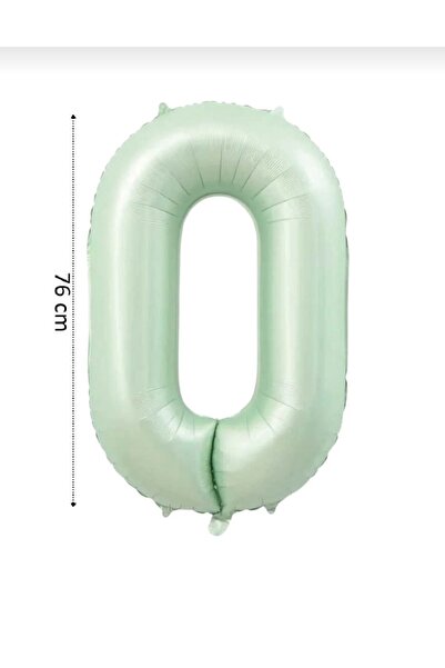 Folyo Balon 0 Rakamı Helyum Balon 76cm Yeşil Renk - 0 Yaş Balonu - Doğum Günü Süsü
