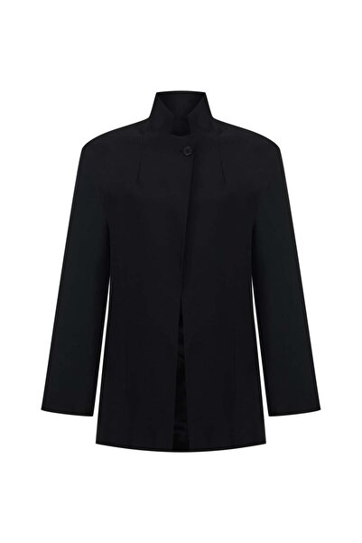 Beauty Omelette Siyah Keten Blazer