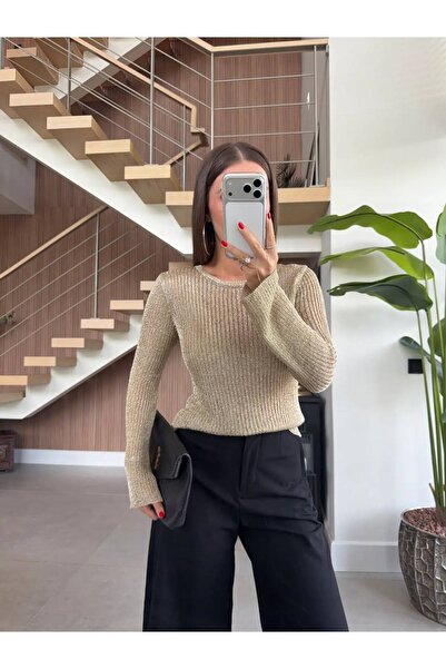 manana fashion Διάφανη μπλούζα με ασημί διάτρητο σχέδιο