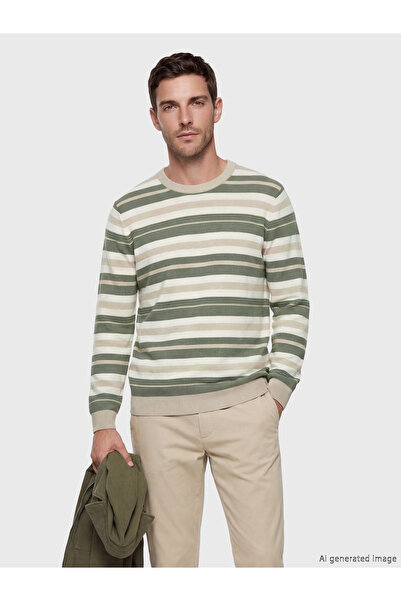 LC Waikiki Crew Neck Striped Men's Knitwear Sweater