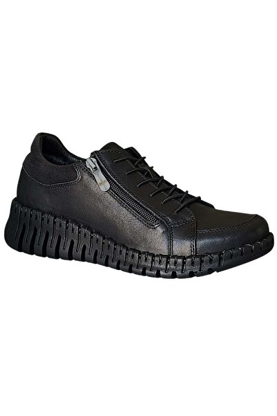 Mammamia D26Ka-765-B Black Women's Comfort Leather Shoes