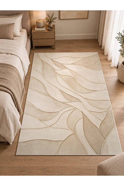 YTR HOME Dijital Baskı Yıkanabilir Kaymaz Taban Dekoratif Salon Mutfak Halısı...