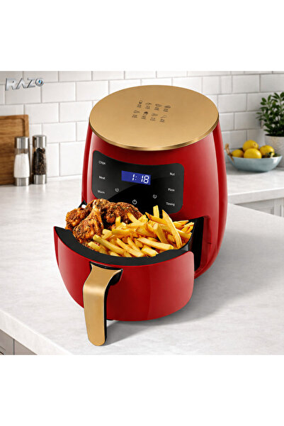 Razo Friteuză cu aer cald, 2400W, 6L, Friteuză cu aer cald fără ulei, Ecran t...