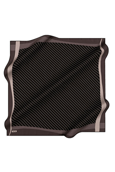 Aker Black 90X90 Silk Twill Scarf