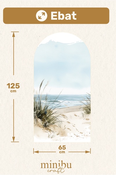 Minibu Craft Sea and Beach Scenery Bohemian Arch Boho Arch Modern Wall Sticker Mnb-100