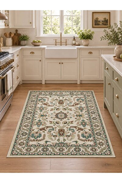 YTR HOME Dijital Baskı Yıkanabilir Kaymaz Taban Dekoratif Salon Mutfak Halısı...