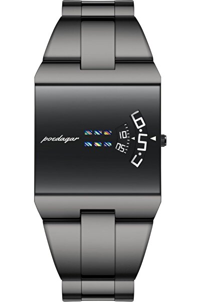 POEDAGAR Men Luxury Wrist Watch, Stainless Steel Casual Square Watch
