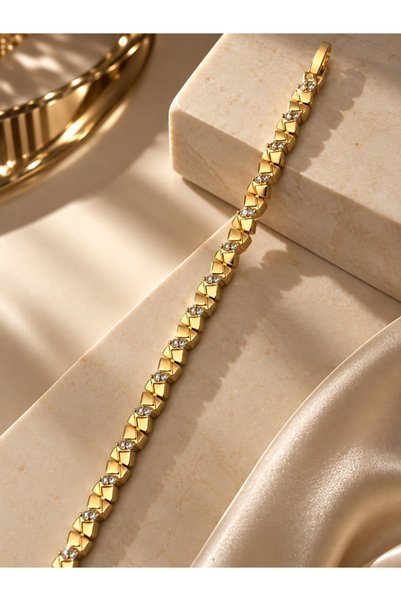 Elmosia Jewelry Vip Lumie Gold Bracelet - Sparkling Design with Elegant Zircon Stones, Stylish and Modern