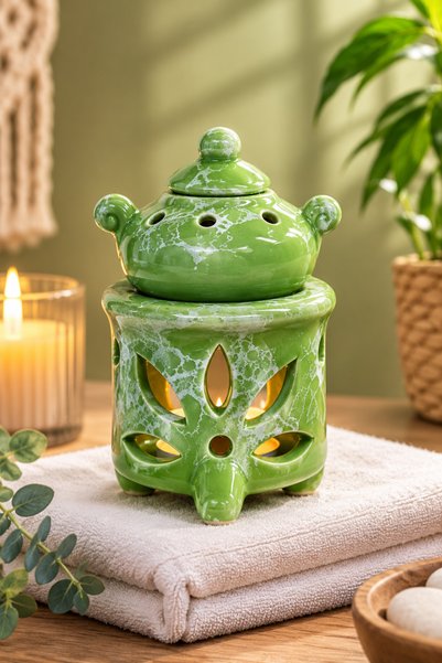 The Aroma Factory Dekoratif Seramik Aroma Buhurdanlık -Tealight Mumluk Koku D...