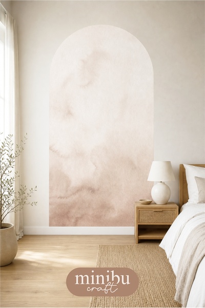 Minibu Craft Dusty Brown Bohemian Arch Boho Arch Modern Wall Sticker Mnb-71