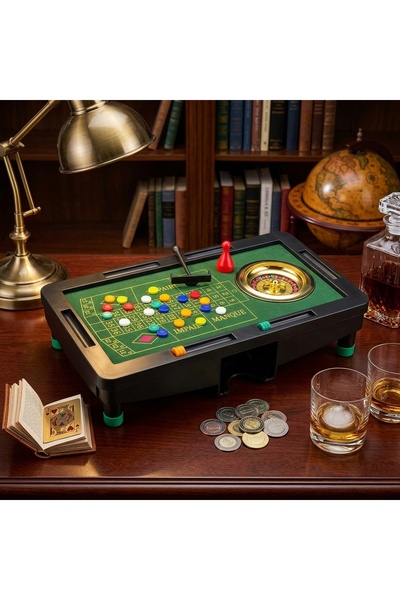 newdaki Mini Masa Üstü Blackjack & Casino Rulet Oyun Seti (25x14 cm)