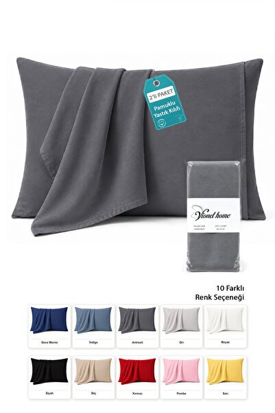 Vionel Home Pamuklu 2'li Yastık Kılıfı 50x70 Cm – 10 Farklı Renk seçeneği - A...