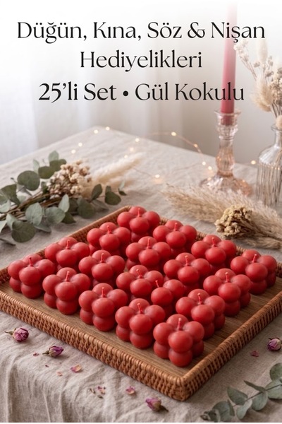 MUBA KIDS 25 Adet Mini Bubble 3,5x3,5cm. Nişan, Düğün, Söz, Kına, Sünnet, Kız...