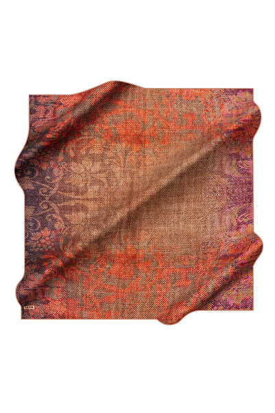 Aker Kahverengi 90X90 İpek Twill Eşarp